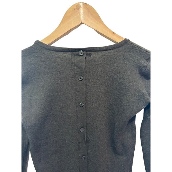 Willi Smith sweater 100% merino wool grey sweater with buttons up back sz small - Picture 4 of 8